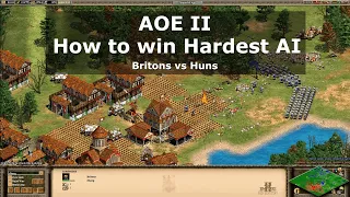 How to Win Hardest AI (Britons vs Huns) - AOE  II