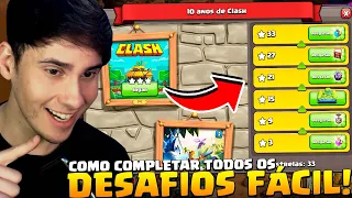 APRENDA! COMO COMPLETAR TODOS OS DESAFIOS DOS 10 ANOS DE CLASH OF CLANS FÁCIL!!