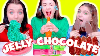 ASMR Jelly Food VS Real Food VS Chocolate Food Challenge | Mukbang Eating Sounds