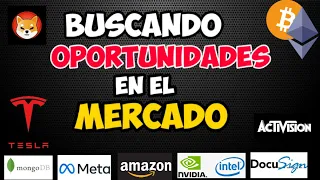 Oportunidades Para Hoy | Continuaremos Cayendo! SHIB, ETH, BTC, INTEL, META, AMZN, TSLA, DOCU, NVDA