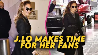 Jennifer Lopez makes time for her fans as she stops to sign autographs and take pictures in NYC