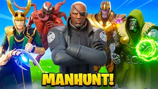 NICK FURY vs VILLAINS (Fortnite Manhunt)