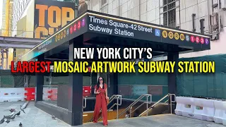 Inside New York City’s LARGEST Mosaic Artwork Subway Station - Times Square 42nd Street
