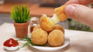 Хрустящие Сырные Мини Шарики | Мини Еда | Мини Кухня | Miniature Cheese Balls Recipe | Mini Kitchen