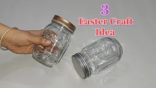 3 Budget friendly spring/Easter craft idea made with Glass jar & bottle | DIY Easter craft idea 🐰48