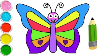 Let's Learn How to Draw & Paint Butterfly | Painting, Drawing, Coloring for Kids | Pencil world