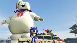 GTA SONIC GHOSTBUSTERS GIANT MARSHMALLOW MAN ! || GTA MOD Gameplay || Konas2002