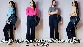 5 Ways To Style Your Regular Black Wide Leg Pant ✨    #widelegpants #styling #stylingtips