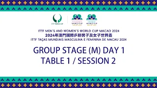 LIVE! | T1 | Group Stage Day 1 | ITTF Men's and Women's World Cup Macao 2024 | Session 2 (M)