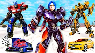 Transformers စက်ရုပ်တွေက ကျနော့်ကိုမွေးစားခဲ့တယ်/ Transformers in GTA V