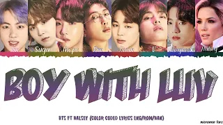 BTS (방탄소년단) - 'BOY WITH LUV' feat Halsey Lyrics [Color Coded/Han/Rom/Eng]