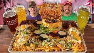 Munchie Monster Burger Challenge w/ Fried Monte Cristo Sandwich Buns!!