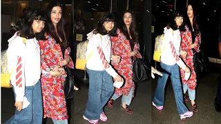 Pregnant Aishwarya Rai HOLDS Daughter Aaradhya Bachchan TIGHTLY Returning From Cannes