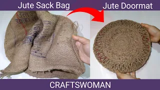 How To Make Jute Doormat/Door Rug From Jute Sack Bag | #LockdownCraft | #RoomDecorCraft |CRAFTSWOMAN