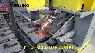 WEIJING POURING MACHINE SYNCHRONIZES POURING WITH SINTO FBO LINE