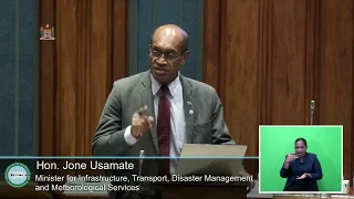 Fijian Minister for Infrastructure response to COVID-19 Budget