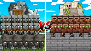 PILLAGER ARMY vs VILLAGER CASTLE in Mob Battle