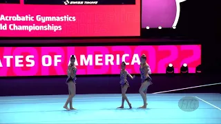 United States 2 (USA) - 2022 Acrobatic Worlds, Baku (AZE) - Dynamic Qualification  Women's Group