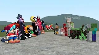 FNF VS MINECRAFT!! Garry's Mod [Friday Night Funkin' Characters VS Minecraft Mobs]