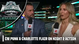 WrestleMania XL Night 2 REACTION 👏 CM Punk and Charlotte Flair on ALL the ACTION 👀 | WWE on ESPN