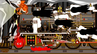 こわいふみきり　Various Railroad Crossing and train.　railway level crossover 踏切　踏み切り　電車　でんしゃ　ふみきり　アニメ　列車　SL