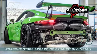 Porsche GT3 RS 911 991.2 Akrapovic Slip-On Titanium Exhaust DIY INSTALL