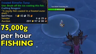 Frosted Rimefin Tuna - 75k Gold per hr - Gold Making Fishing - Dragonflight World of Warcraft