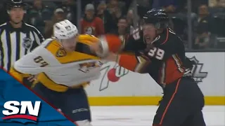 Sam Carrick Drops The Gloves With Tanner Jeannot After Getting Rocked By Hit