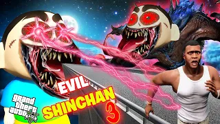 GTA 5 : What Happens To SHINCHAN  At 3 AM | GTA 5 (Scary) | EVIL  SHINCHAN ATTACKED FRANKLIN PART 3