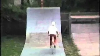 old school bmx kevin halfpipe crash but ok