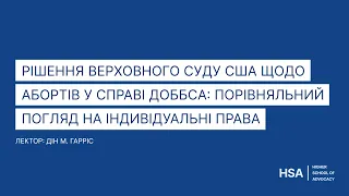 Рішення Верховного суду США щодо абортів у справі Доббса: порівняльний погляд на індивідуальні права