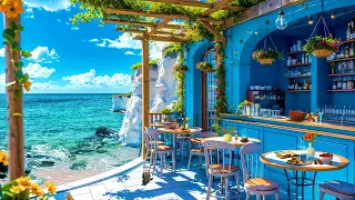 Beach Cafe Ambience   Positive Jazz Bossa Nova Music and Ocean Waves Sounds for Stress Relief