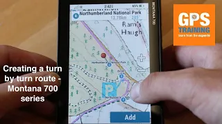 Planning a route on a Garmin Montana 700 series GPS unit