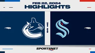 NHL Highlights | Canucks vs. Kraken - February 22, 2024