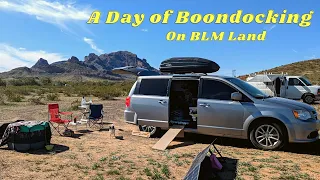 Typical Day of Van Life BOONDOCKING on BLM Land in My Minivan Camper | Free Camping in Tonopah, AZ