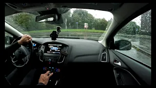 Driving in heavy rain. Testing Ford Park Assist