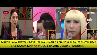 MTRCB CHAIR LALA SOTTO NAGSALITA HINGIL SA ISSUE NI VICE GANDA SA ITS SHOW TIME NAG VIOLATE NGA BA?