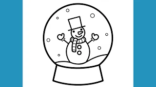 How To Draw A Snow Globe Easy Step by Step