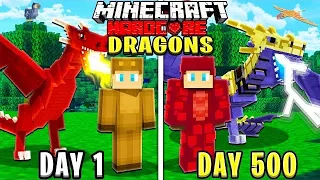 I Survived 500 Days TAMING DRAGONS in HARDCORE Minecraft Movie!