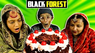 Villagers Happy To Try Black Forest Cake ! Tribal People Try Black Forest Cake