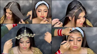 FULL BRIDAL MAKEUP & HAIRSTYLE TUTORIAL || LATEST BRIDAL MAKEOVER || TRENDING HAIRSTYLE