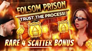 RARE 4 SCATTER BONUS FROM FOLSOM PRISON SLOT!🔥 BIG WIN!! 💰 (NOLIMIT CITY)