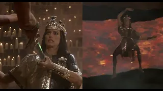 Karmic Death Scene - Evil Queen falls into lava (Red Sonja 1985)