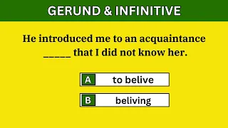 Gerund vs Infinitive:english grammar #englishquizmatrix