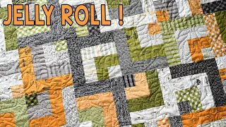 Jelly Roll Log Cabin | Log Cabin Quilt Pattern | Traditional