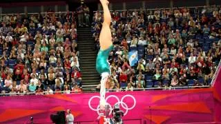 Ashleigh Brennan on the bars at the London 2012 Olympics