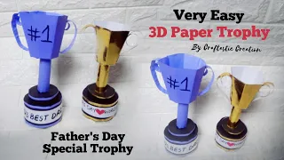 Easy 3D Paper Trophy Tutorial - How To Make Small Paper Trophies | Paper Trophy For Father's Day.