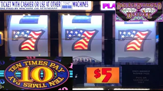 Nice! High Limit Slots! 10 Times Pay+ Triple Stars + Double Diamond Deluxe slot play!