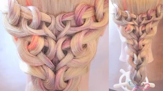 Коса с петельками "Сердечки" | Авторские причёски | Лена Роговая | Hairstyles by REM | Copyright ©