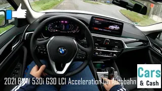 2021 BMW 530i xDrive G30 LCI Steptronic 8-speed 252 HP Acceleration/Launch control On Autobahn